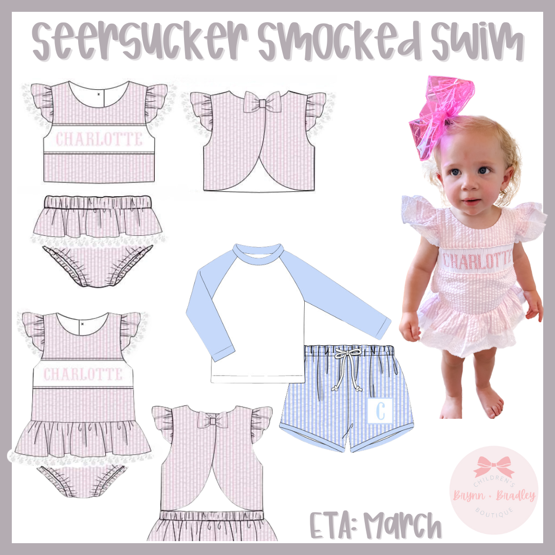 WS PO13 Seersucker Smocked Swim Collection