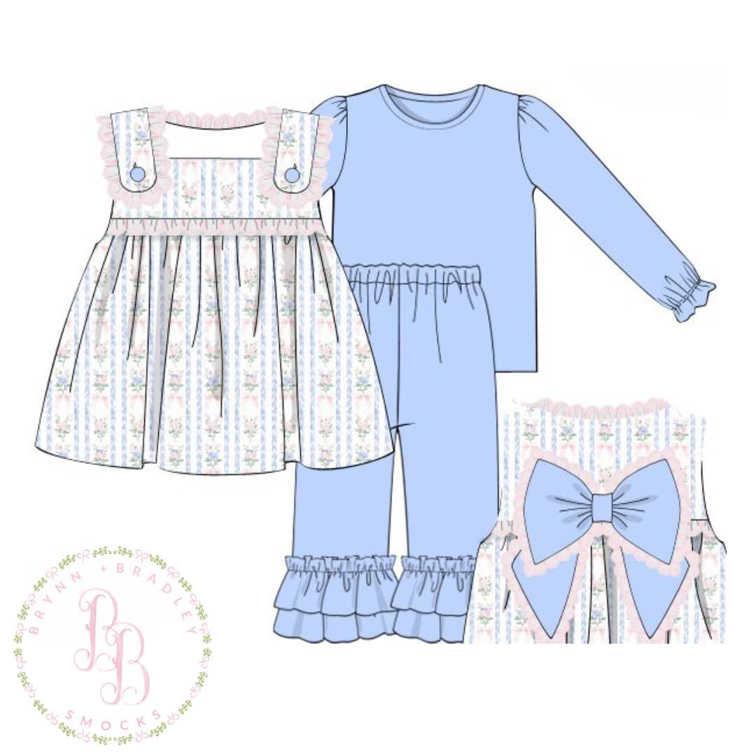 RTS: Bouquets + Bows Girl Pants Set