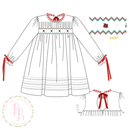 PO29: Poinsettias + Pearls Girl Dress