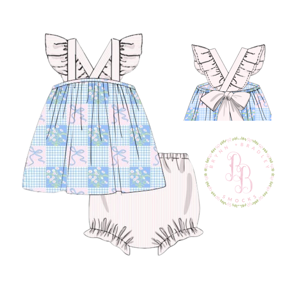 RTS: Summer Patchwork Girl Diaper Set