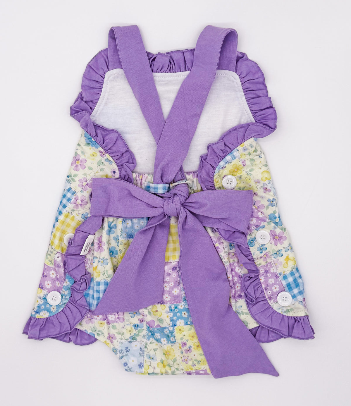 RTS: Purple Patchwork Girl Sunsuit