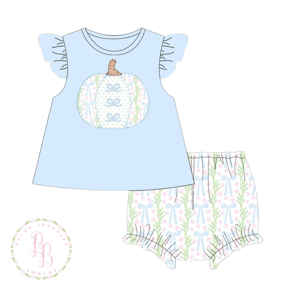 RTS: Pastel Pumpkins Girl Diaper Set