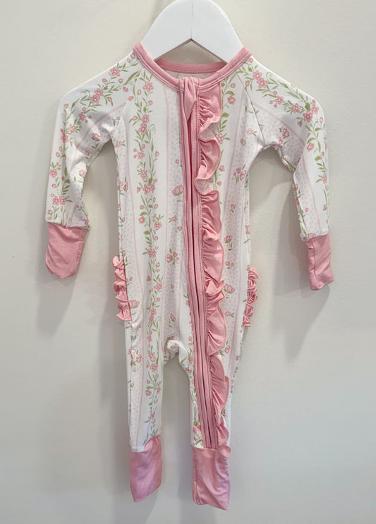 RTS: Emersyn’s Floral Bamboo Ruffle Zippy