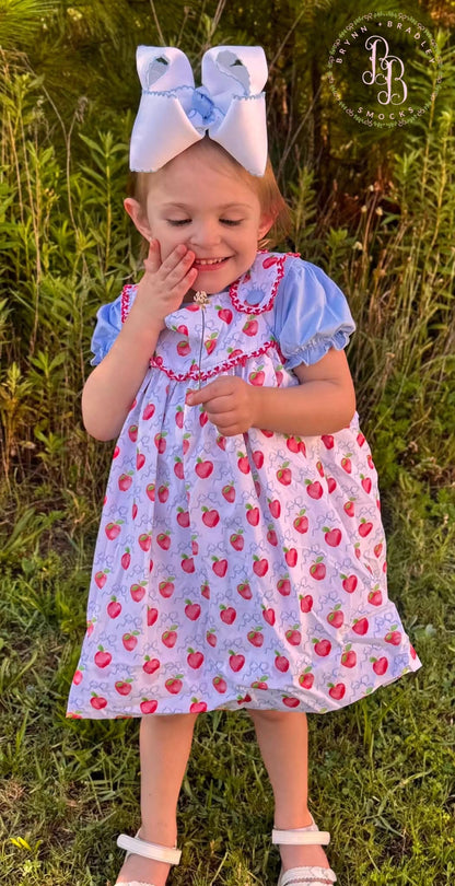 RTS: Apples + Bows Girl Diaper Set + Dress