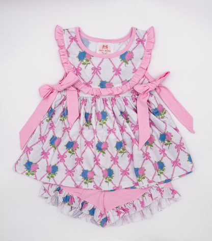 RTS: Hydrangea Blooms Girl Shorts Set