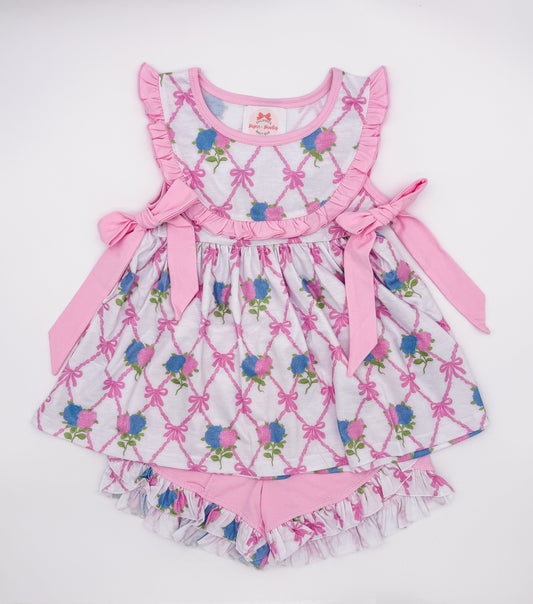 RTS: Hydrangea Blooms Girl Shorts Set