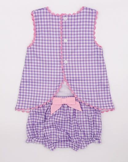 RTS: Gingham Ghosts Girl Diaper Set