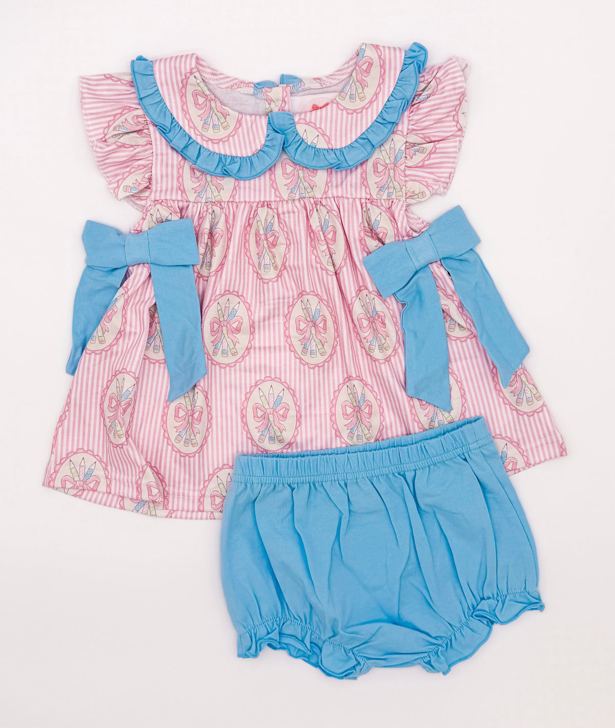 RTS: Pencils + Posies Girl Diaper Set
