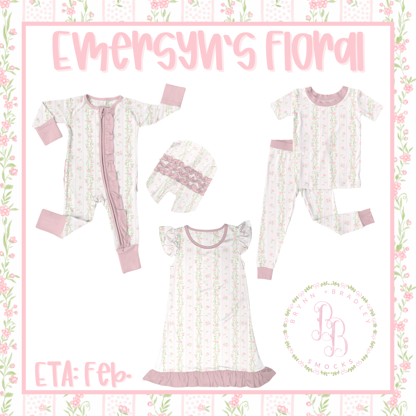 RTS: Emersyn’s Floral Bamboo Ruffle Zippy