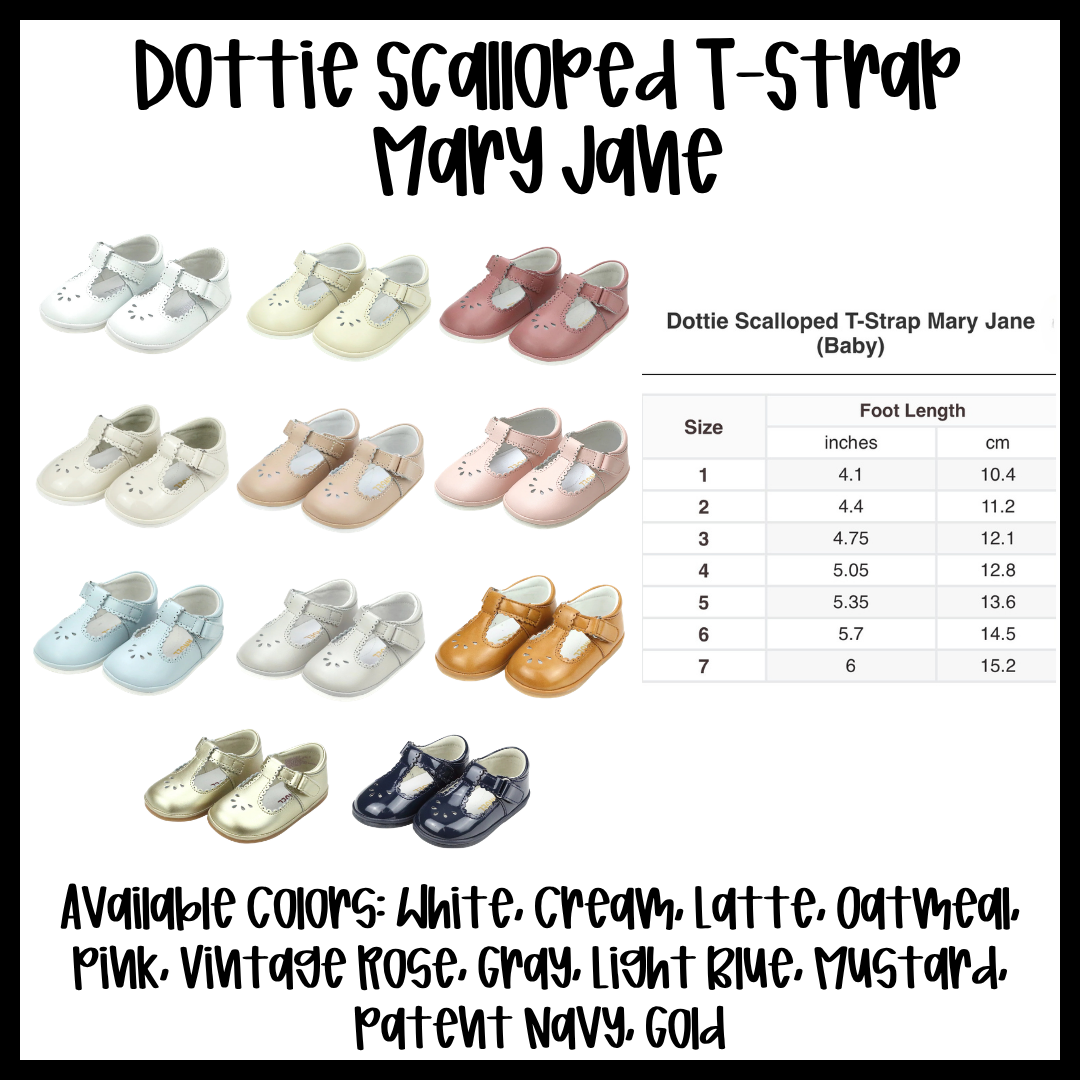 Preorder: Dottie Scalloped T-Strap Mary Jane Shoe