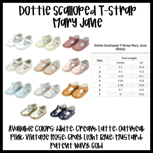 Preorder: Dottie Scalloped T-Strap Mary Jane Shoe