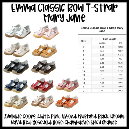 Preorder: Emma Classic Bow T-Strap Mary Jane Shoe