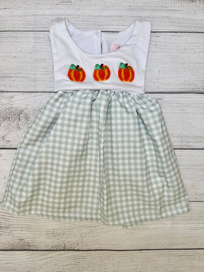 RTS: Girl’s Pumpkin Bib Dress