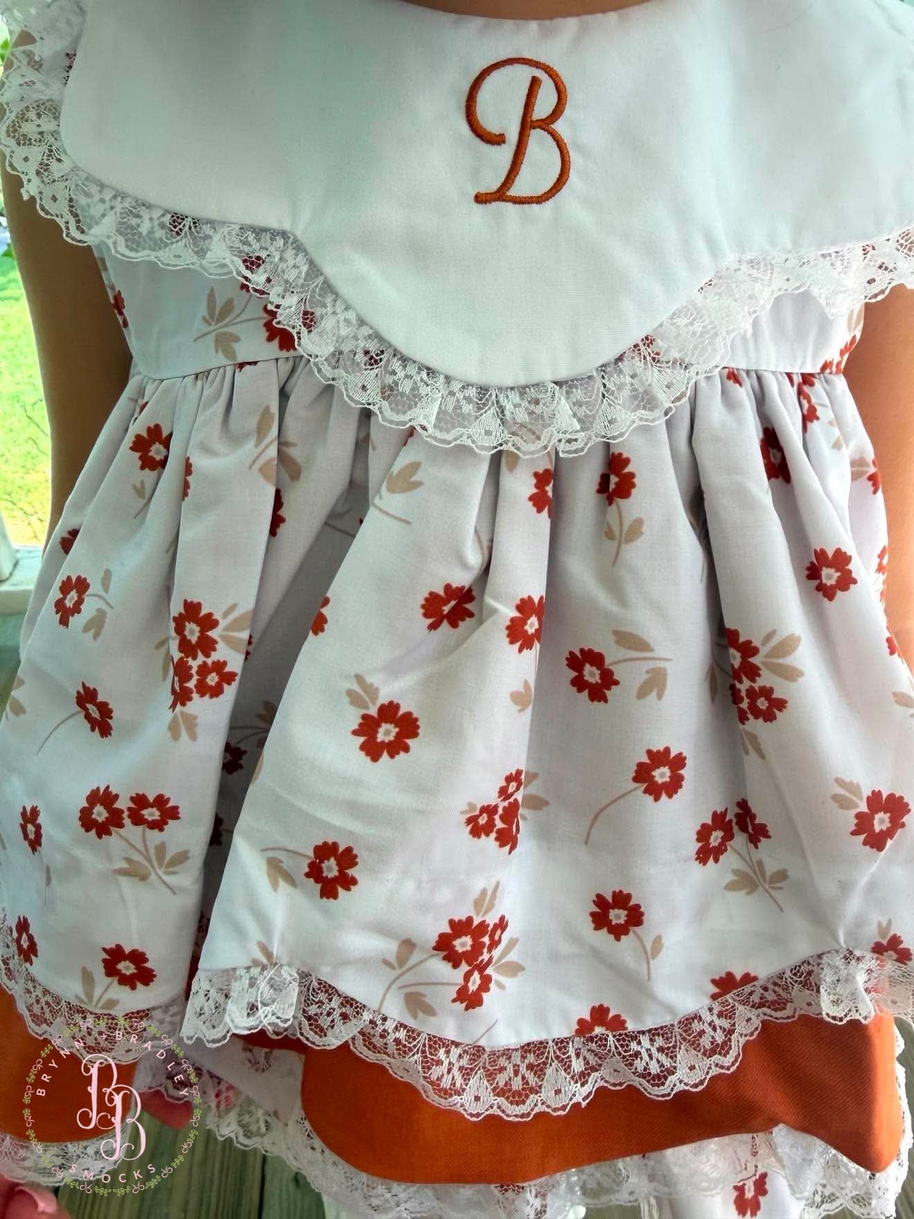 RTS: Scalloped Fall Floral Girl Diaper Set + Dress