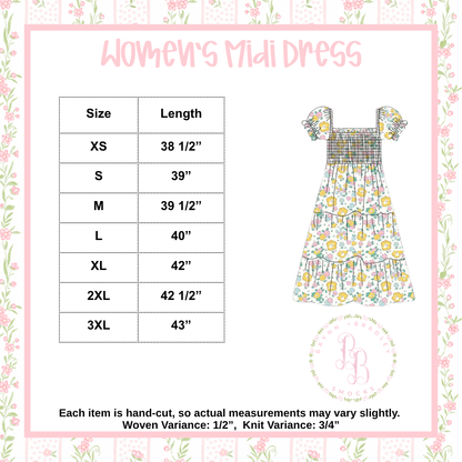 PO28: Bluebell Blooms Mom Midi Dress