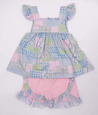 RTS: Patchwork Dreams Girl Shorts Set