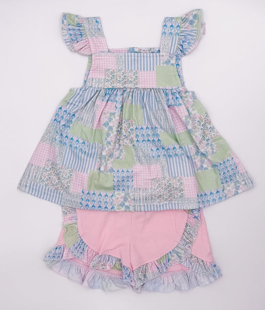 RTS: Patchwork Dreams Girl Shorts Set