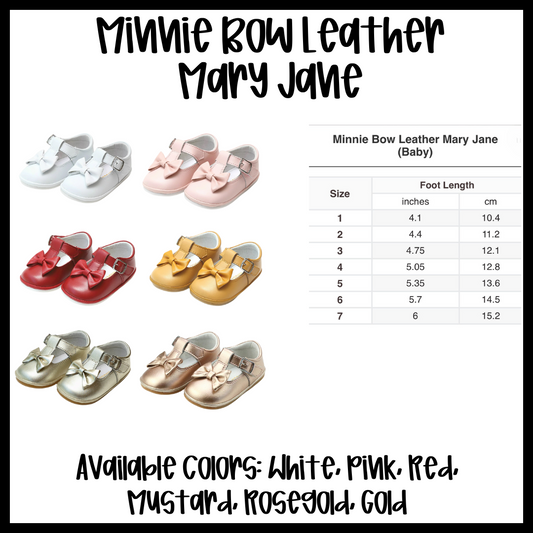 Preorder: Minnie Bow Leather Mary Jane Shoe