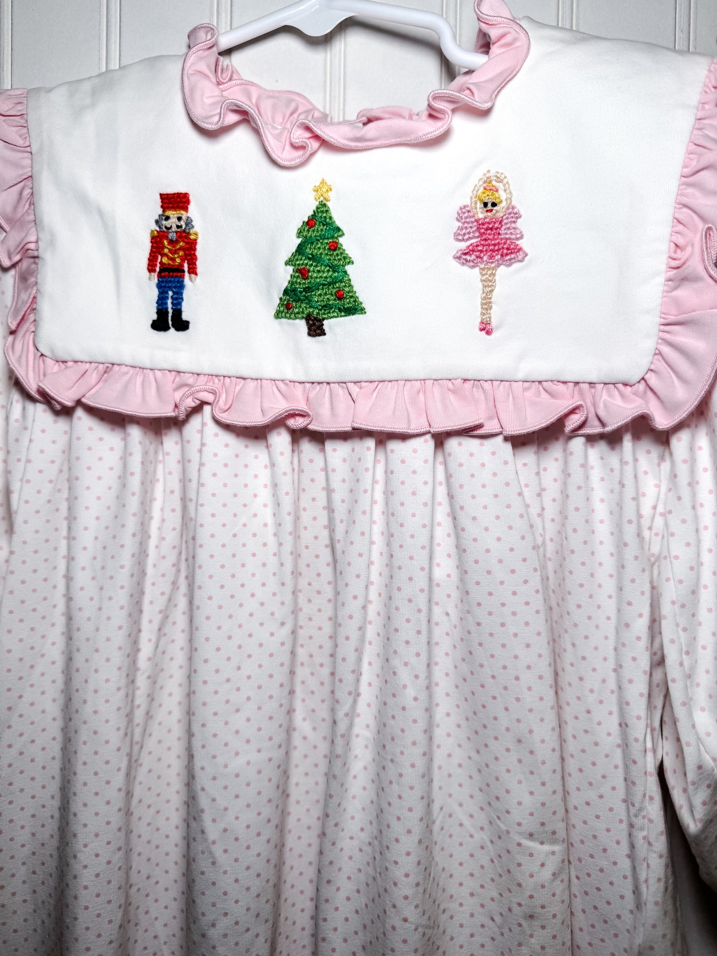 Girl’s French Knot Nutcracker Embroidered Dress