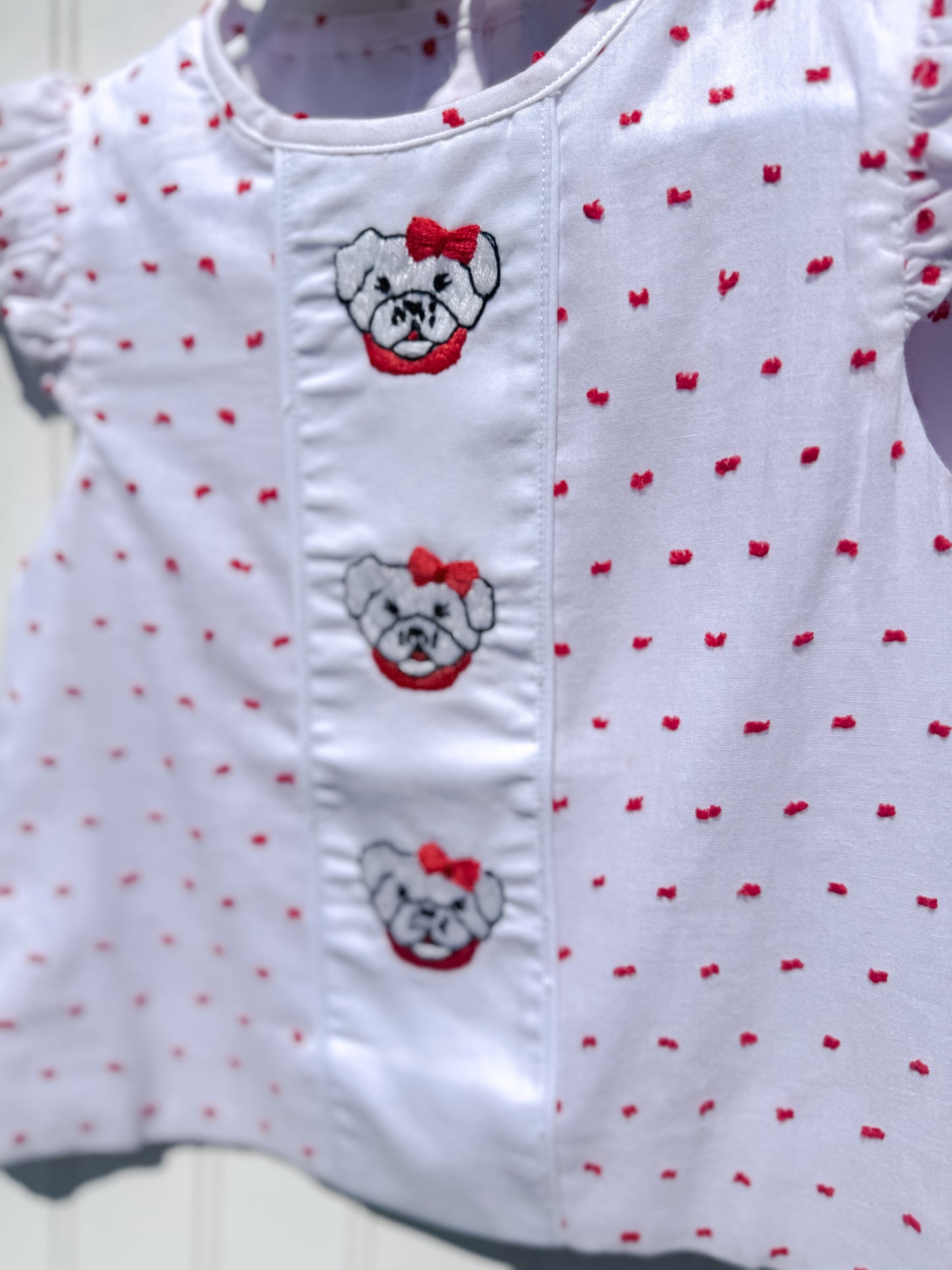 Girl’s Swiss Dot Bulldog Dress