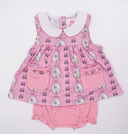 RTS: Girly Goose Trellis Girl Diaper Set