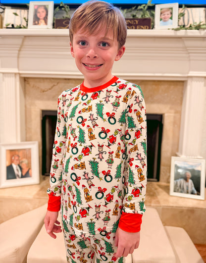 RTS: Merry Mischief Bamboo Long Sleeve Pants Set
