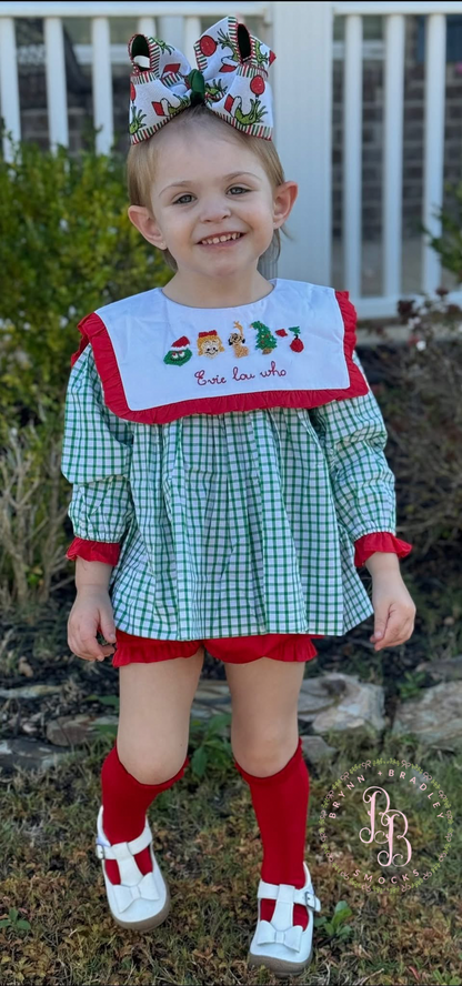 RTS: French Knot Whoville Girl Diaper Set