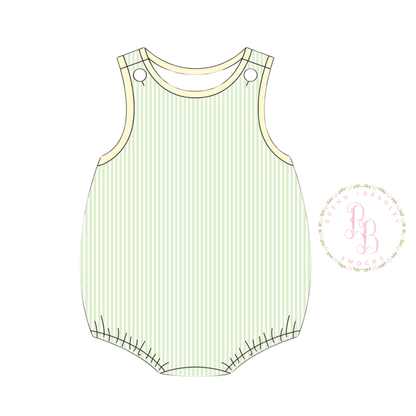 RTS: Purple Floral + Stripes Boy Bubble