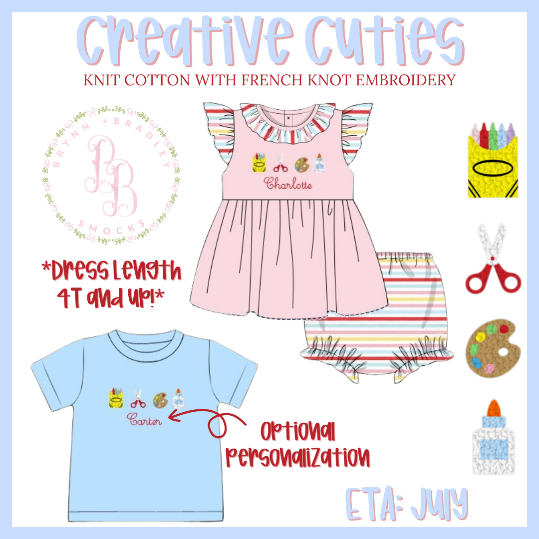 RTS: Creative Cuties Girl Diaper Set + Dress
