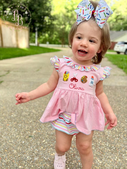 RTS: Creative Cuties Girl Diaper Set + Dress
