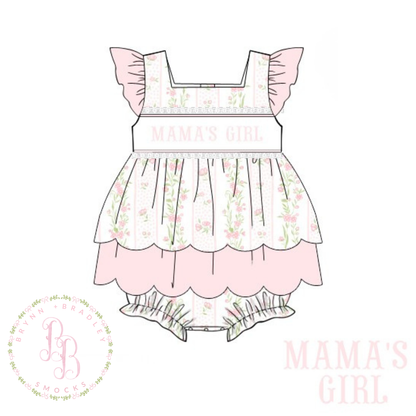 RTS: Emersyn’s Floral “Mama’s Girl” Girl Skirted Bubble