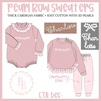 PO31: Pearl Bow Girl Sweater Joggers Set- ETA: December