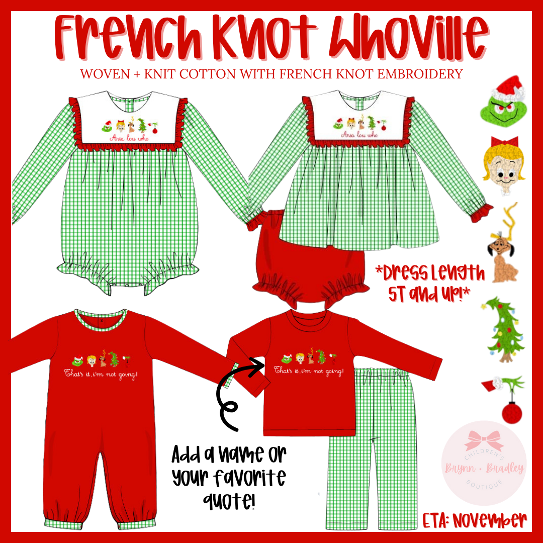 RTS: French Knot Whoville Girl Diaper Set