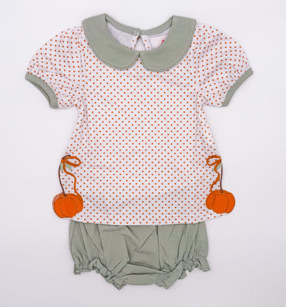 RTS: Sage Pumpkins Girl Diaper Set