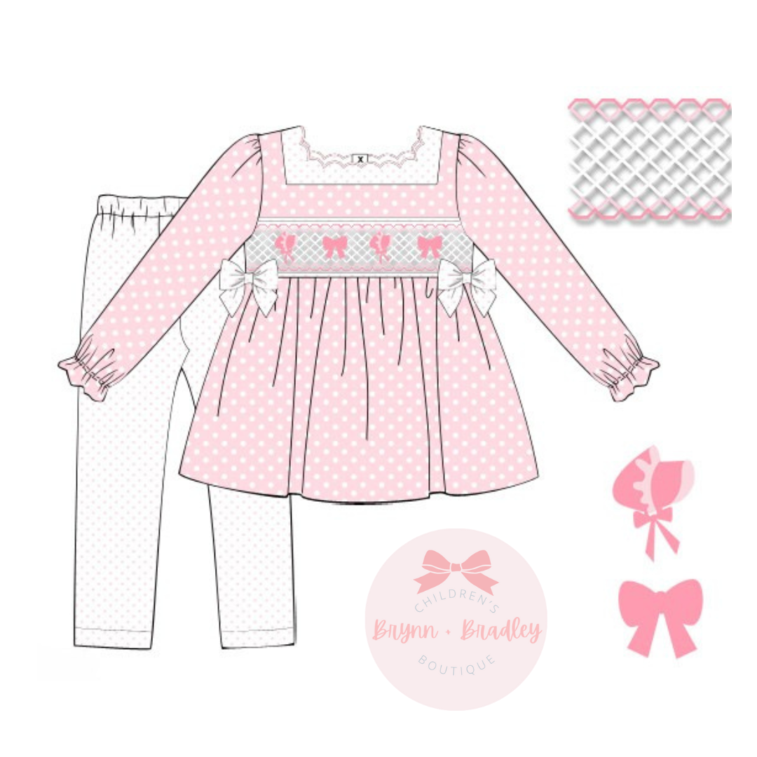 RTS: Bonnets + Bows Girl Leggings Set