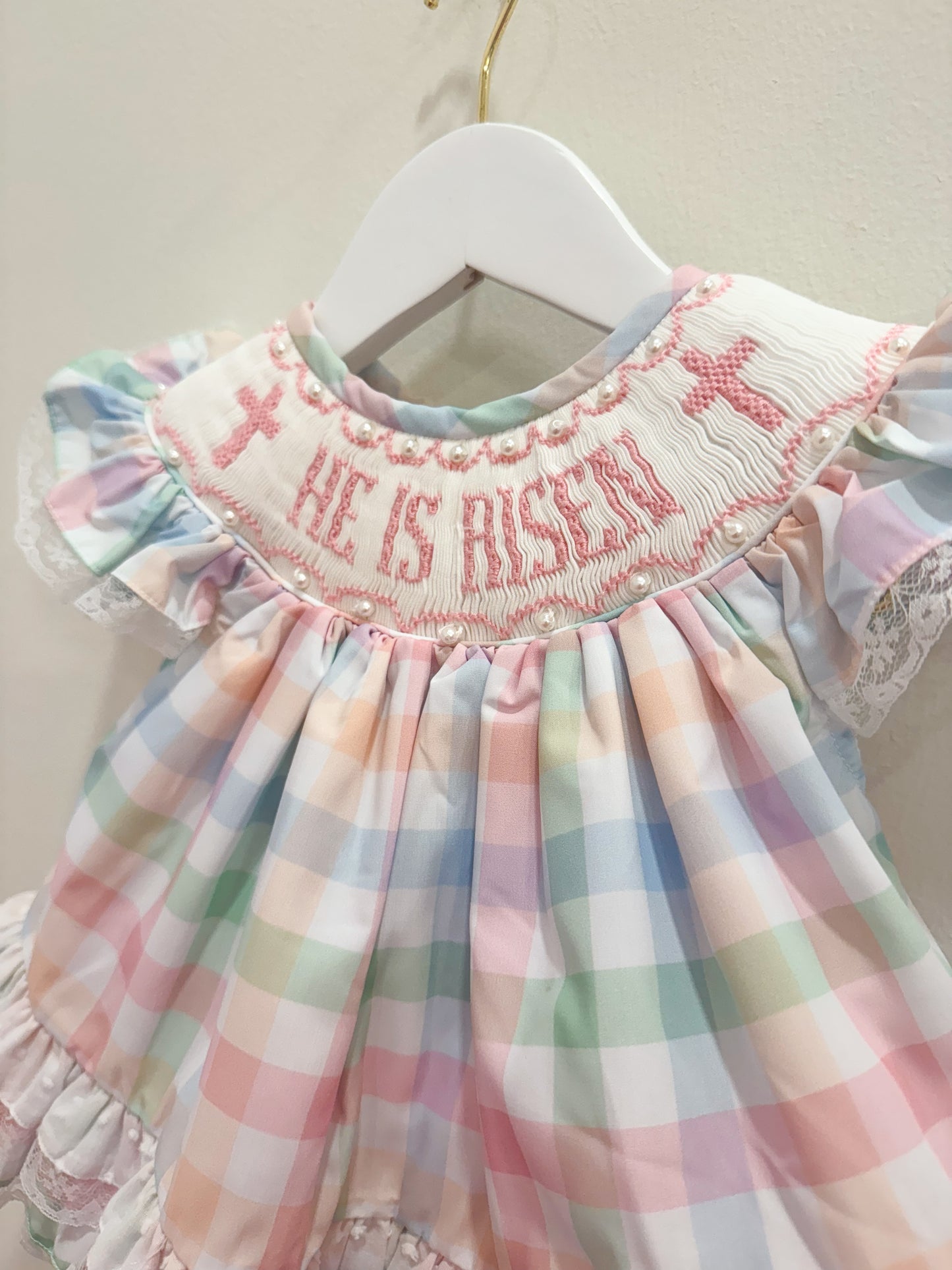 RTS: He is Risen Girl Diaper Set **Dress Length 5T-6T!**