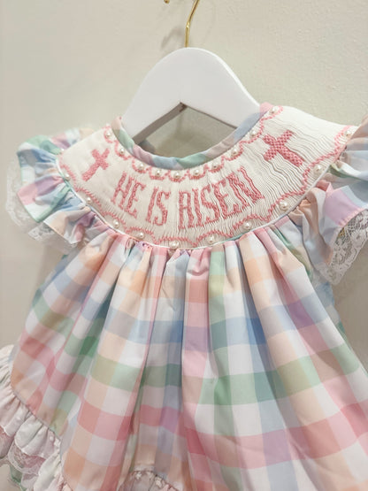 RTS: He is Risen Girl Diaper Set **Dress Length 5T-6T!**