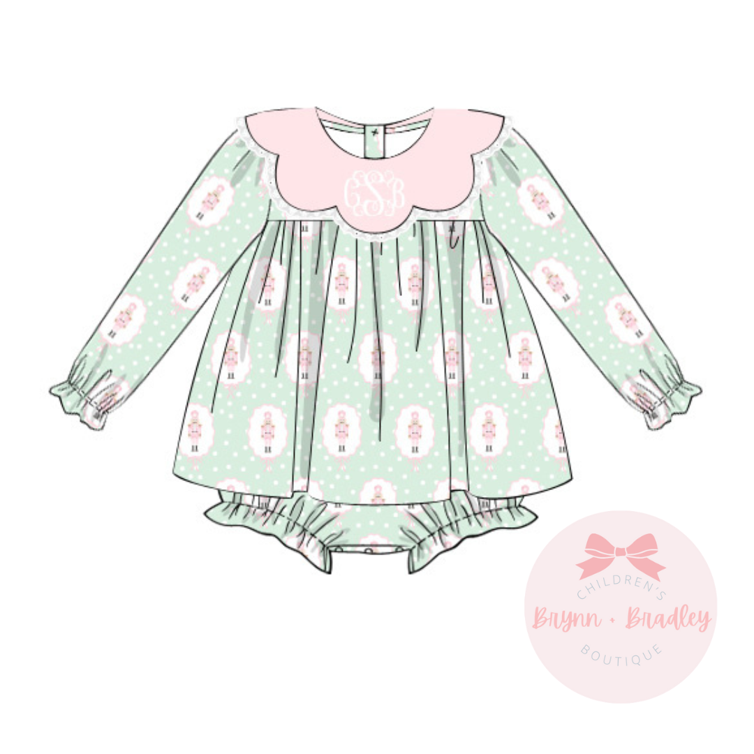 RTS: Girl’s Bitty Dot Nutcrackers Skirted Bubble