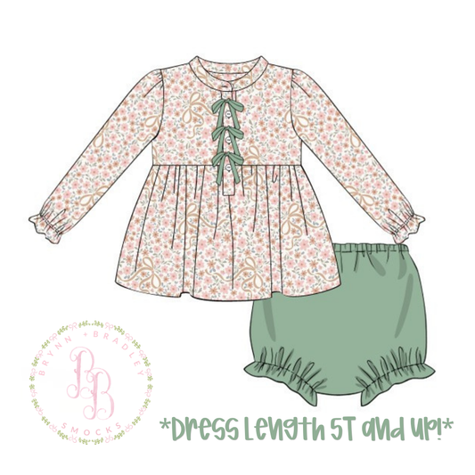 PO28: Mom + Me Fall Floral Girl Diaper Set + Dress