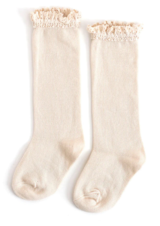 Little Stocking Co. Vanilla Lace Knee High Socks