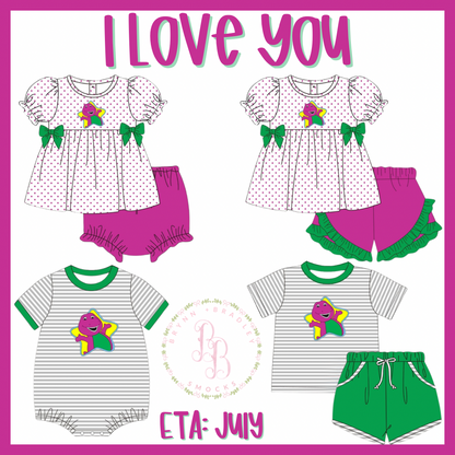 RTS: I Love You Girl Diaper Set