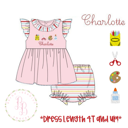 RTS: Creative Cuties Girl Diaper Set + Dress