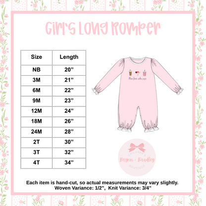 RTS: Bitty Dot Bow Appliqué Girl Romper Set