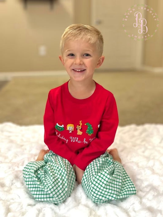 PO30: French Knot Whoville Boy Pants Set- ETA: October