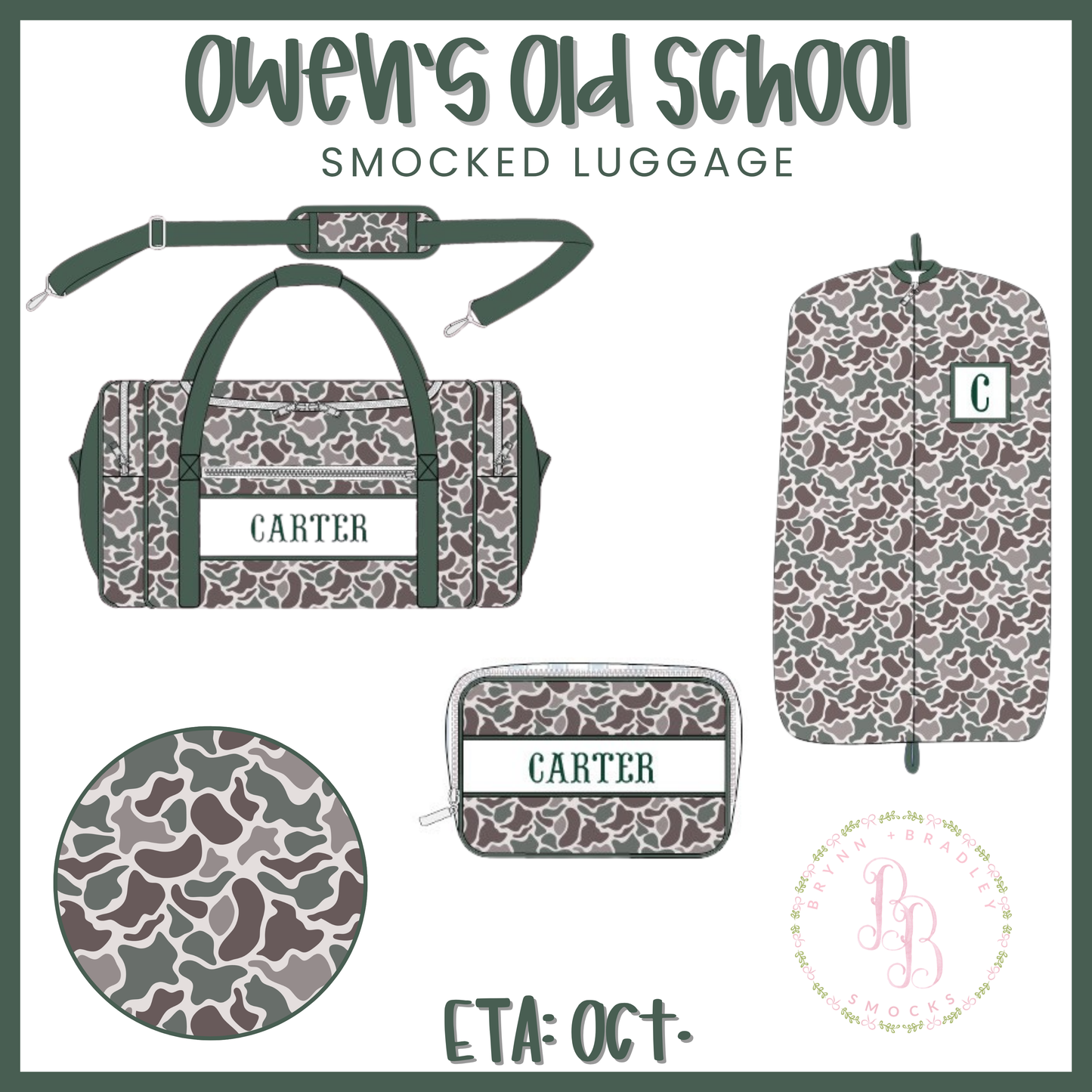 PO30: Owen’s Old School Smocked Garment Bag- ETA: October