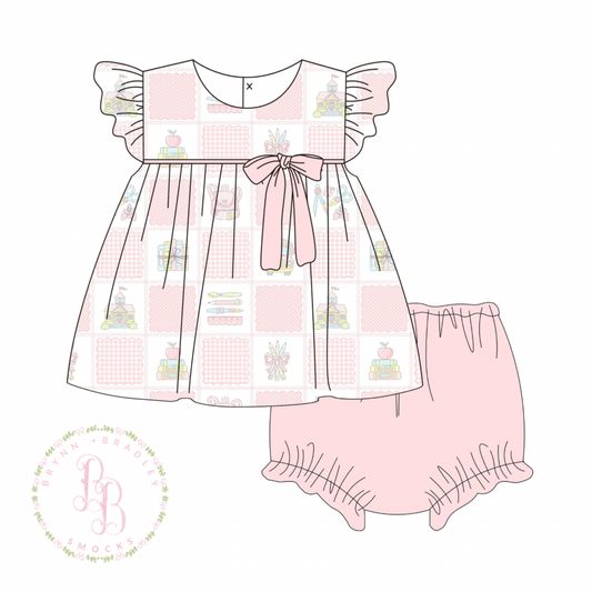 RTS: Storybook Schoolhouse Girl Diaper Set
