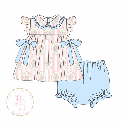 RTS: Pencils + Posies Girl Diaper Set