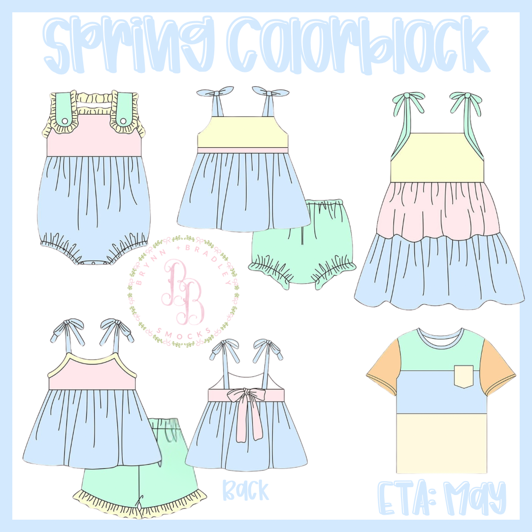RTS: Girl’s Spring Colorblock Diaper Set