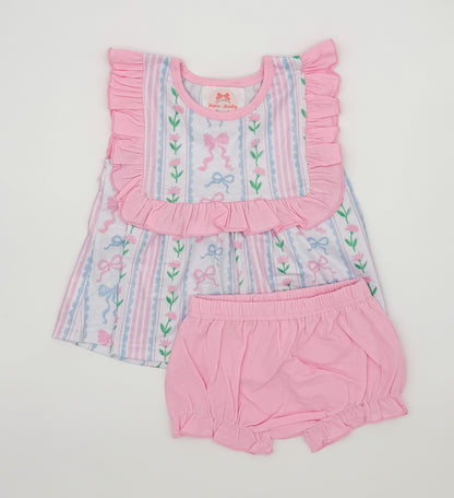 RTS: Gracie’s Garden Floral Girl Diaper Set