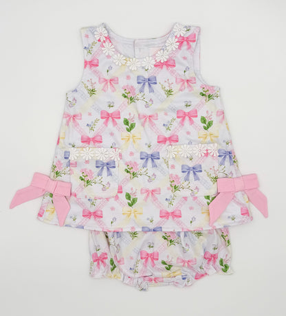 RTS: Petals + Ribbons Girl Diaper Set